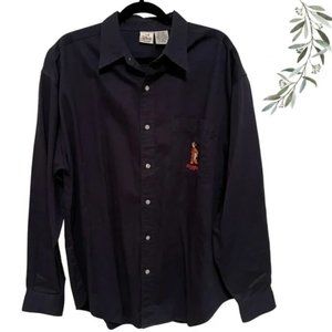 Vintage Disney Tigger Navy Blue Button Down Size Extra Large Cotton